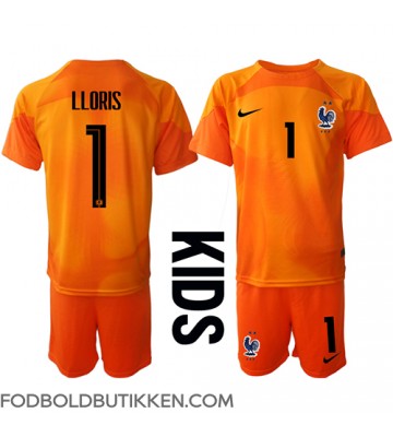 Frankrig Hugo Lloris #1 Målmand Hjemmebanetrøje Børn VM 2022 Kortærmet (+ Korte bukser)